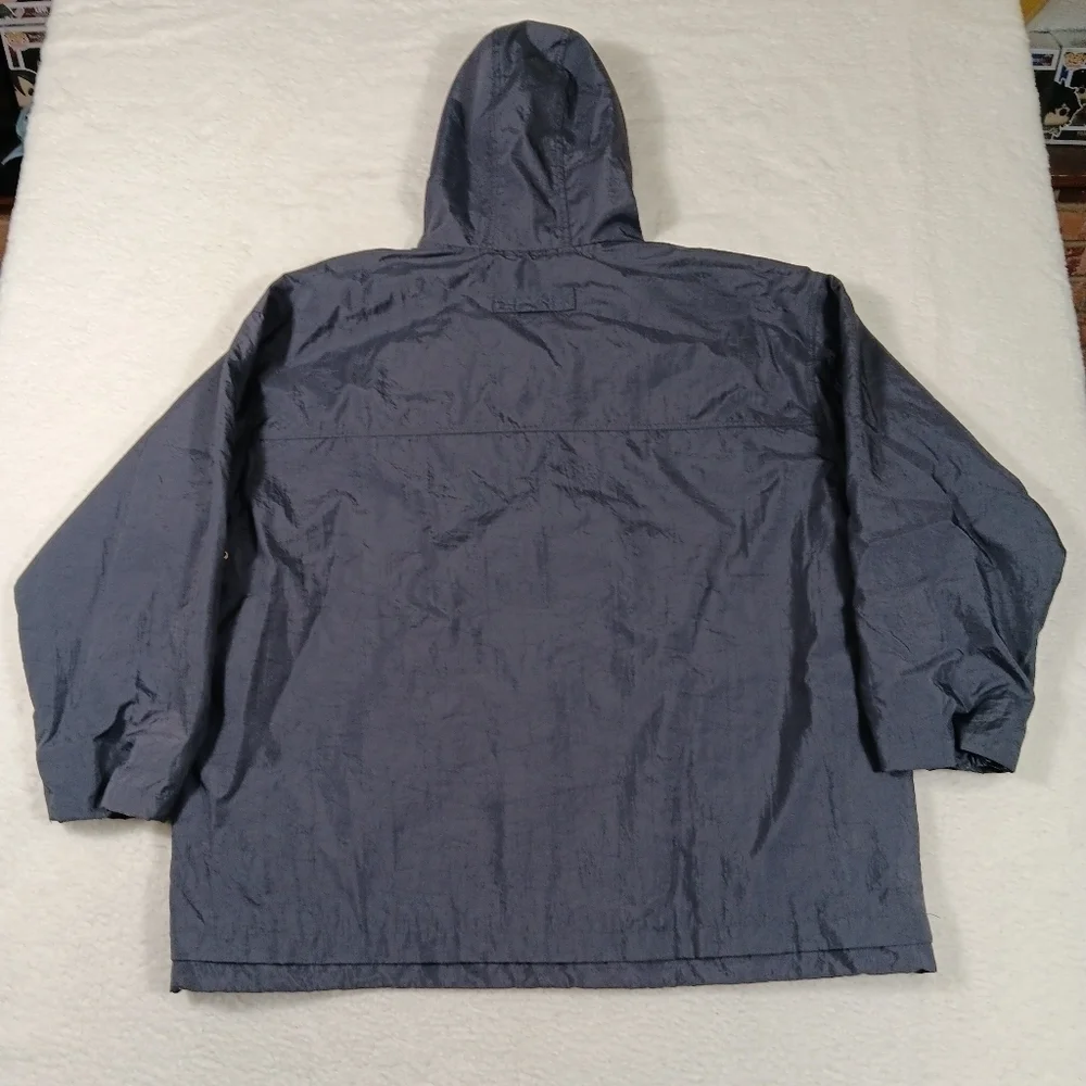 Vintage 90s Nike Jacket Mens Large Gray Raincoat Windbreaker Hoodied Full Zip